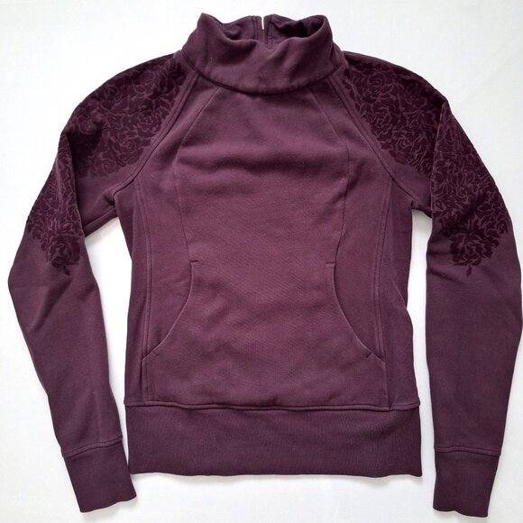 Lululemon Black Cherry Floral Flock Pullover - Picture 2 of 8